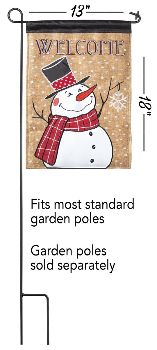 Garden Flag - Winter Snowman Scarf Burlap