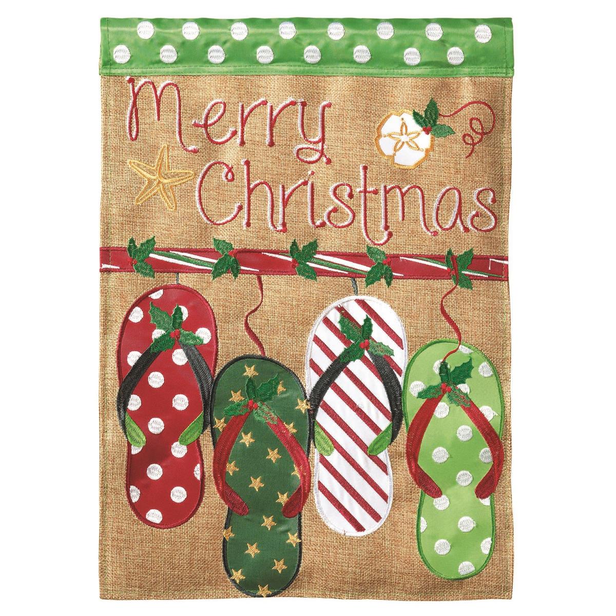 Garden Flag - Christmas Flips Burlap