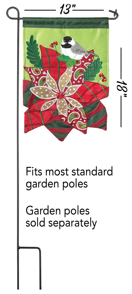 Garden Flag - Winter Poinsettia Burlap