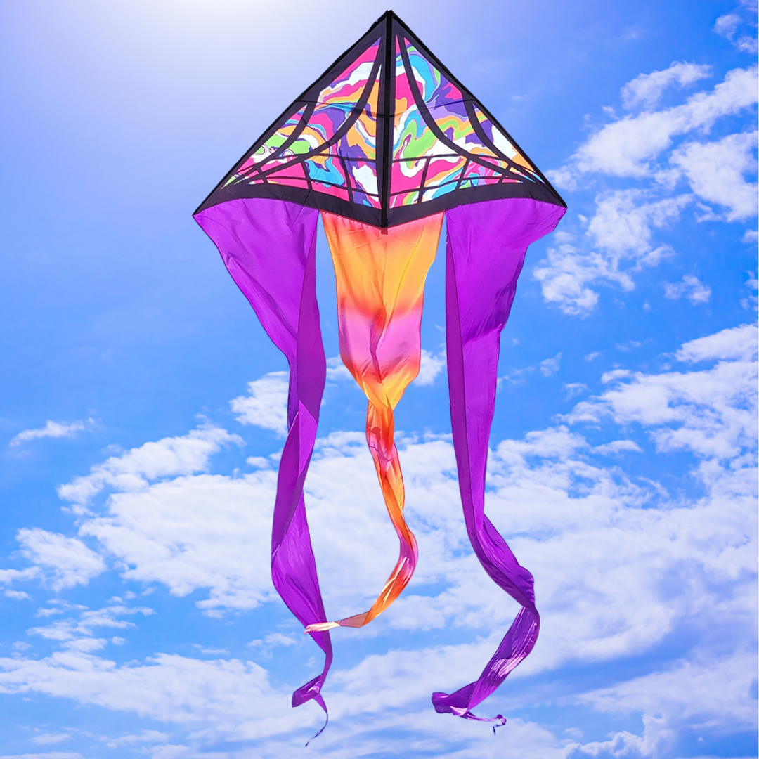 6.5' Flo-Tail Delta Kite - Marble