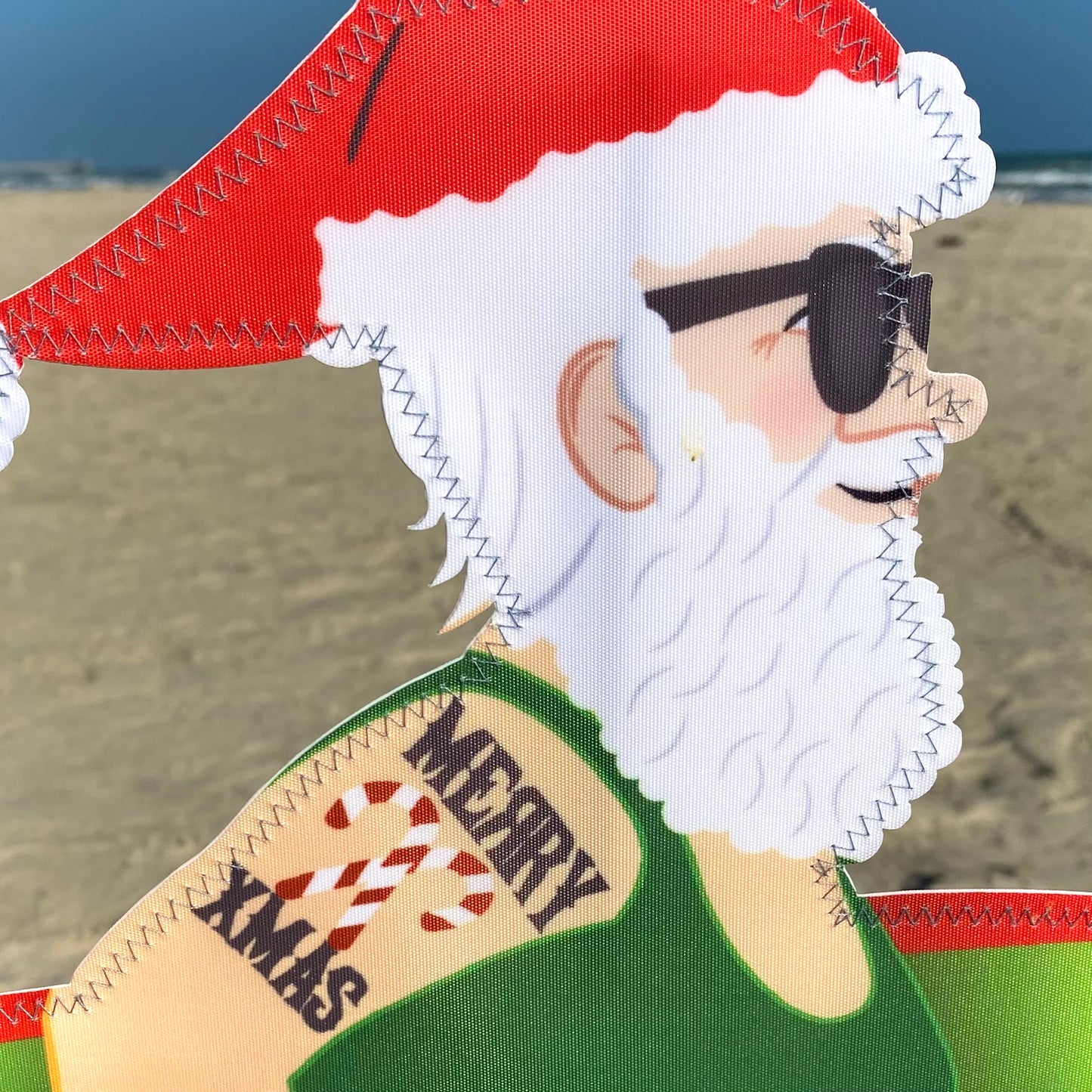 Whirligig Spinner - Christmas Beach Santa