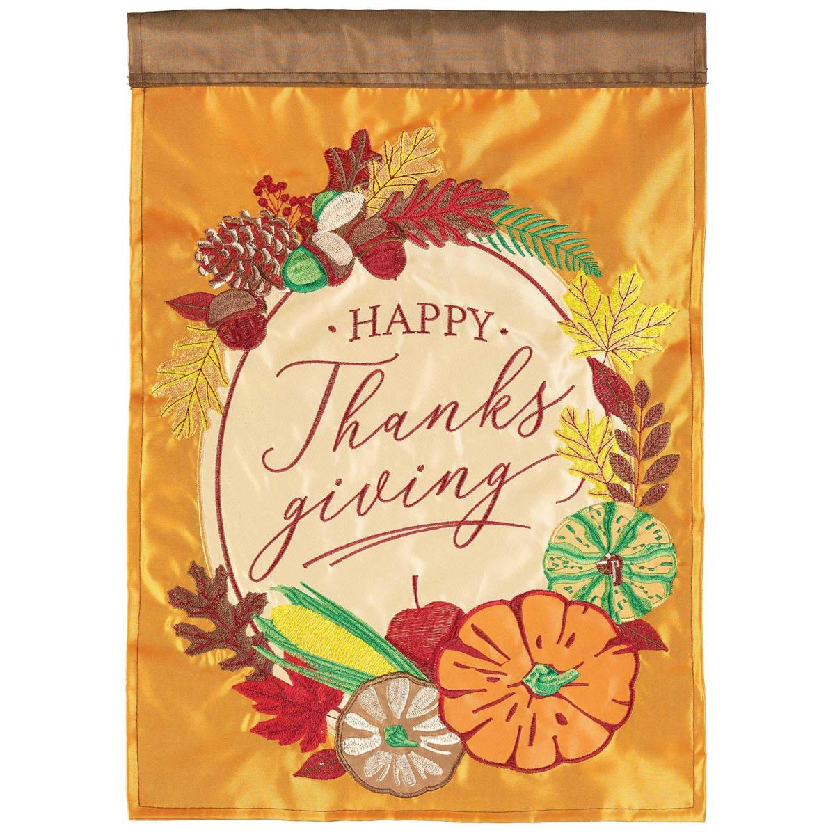 29''x42" House Flag - Fall Happy Thanksgiving Polyester