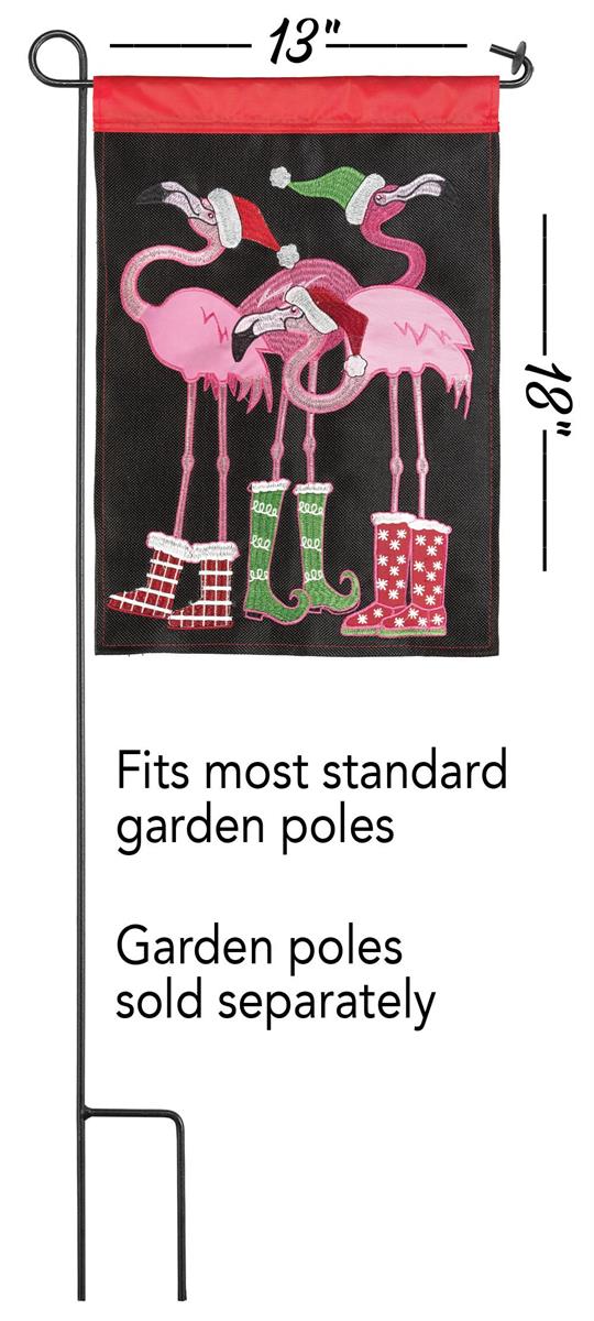 Garden Flag - Christmas Flamingos Burlap