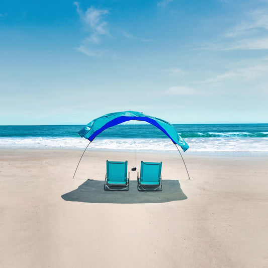 Mini Shibumi Shade® with Quiet™ Canopy + Wind Assist Bundle - Blue and Teal