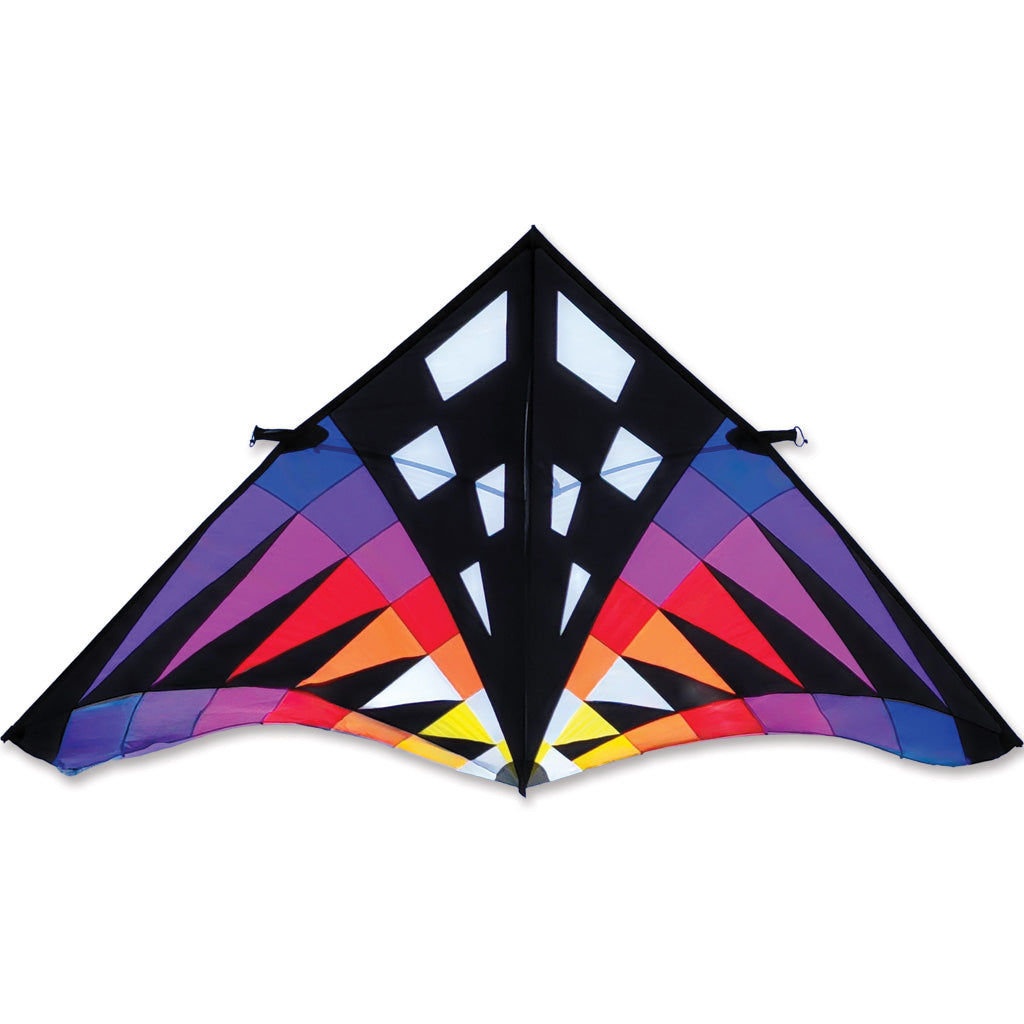 Colorful diamond-shaped kite on a white background