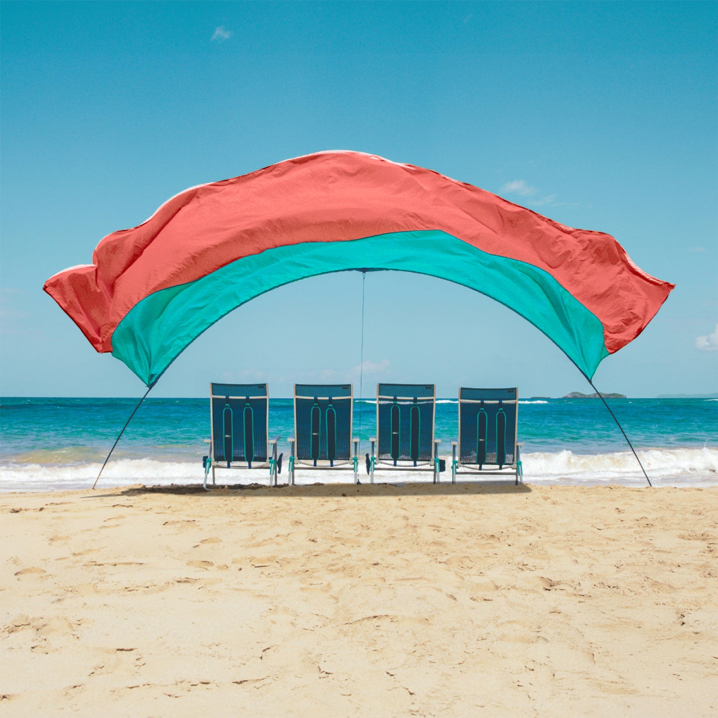 Classic Shibumi Shade® with Quiet™ Canopy + Wind Assist Bundle - Sea Glass
