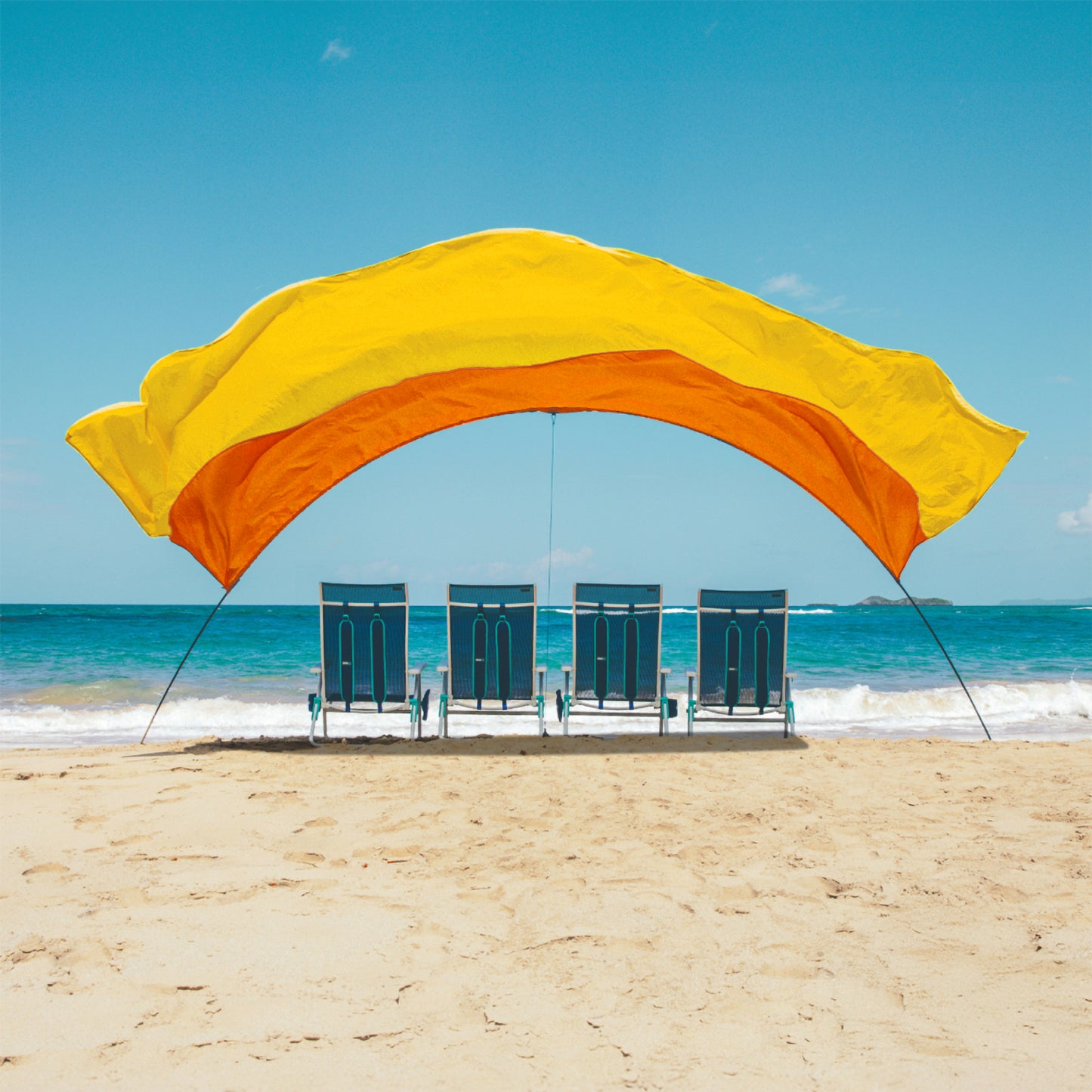 Classic Shibumi Shade® with Quiet™ Canopy + Wind Assist Bundle - Sunrise