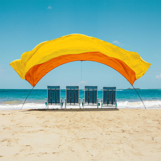 Classic Shibumi Shade® with Quiet™ Canopy + Wind Assist Bundle - Sunrise