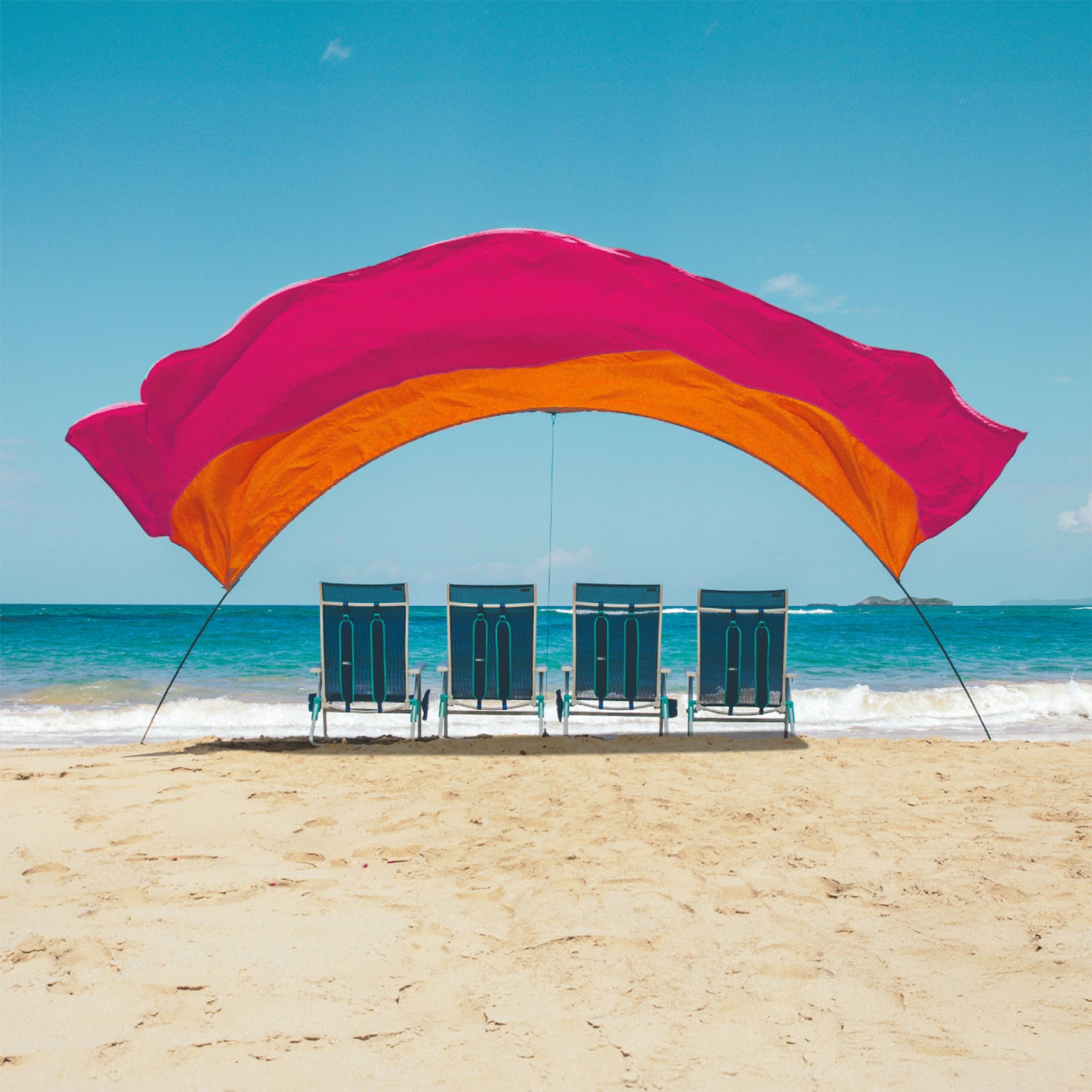 Classic Shibumi Shade® with Quiet™ Canopy + Wind Assist Bundle - Sunset
