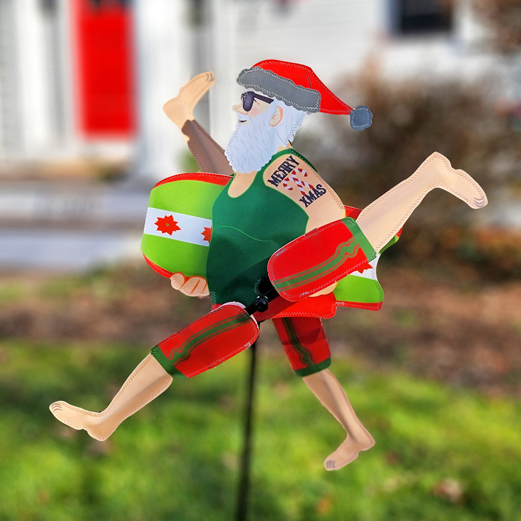 Whirligig Spinner - Christmas Beach Santa