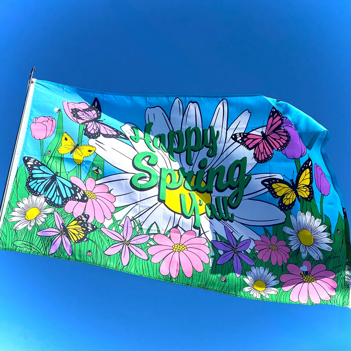 Spring Mounted Flags 3x5 Flag - Happy Spring Y'all – Fly It Port A