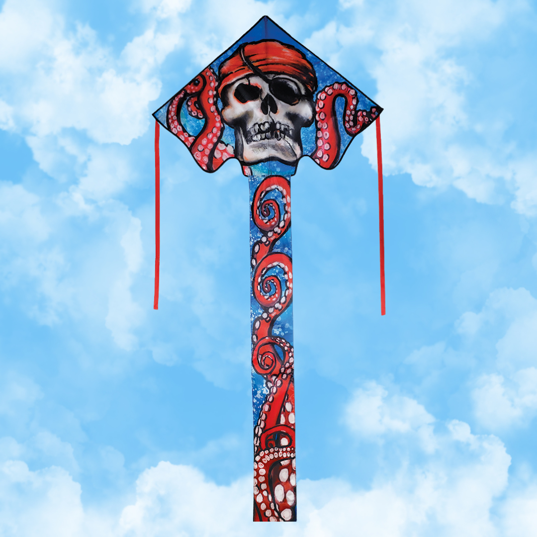 Large Easy Flyer Kite - Pirate Octopus