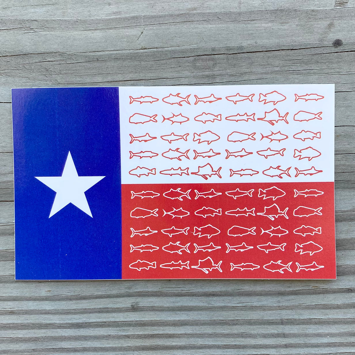 Flag Fish Sticker TX Fish Flag Sticker – Fly It Port A