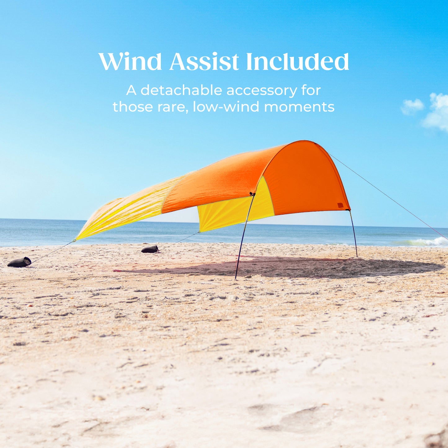 Classic Shibumi Shade® with Quiet™ Canopy + Wind Assist Bundle - Sunrise