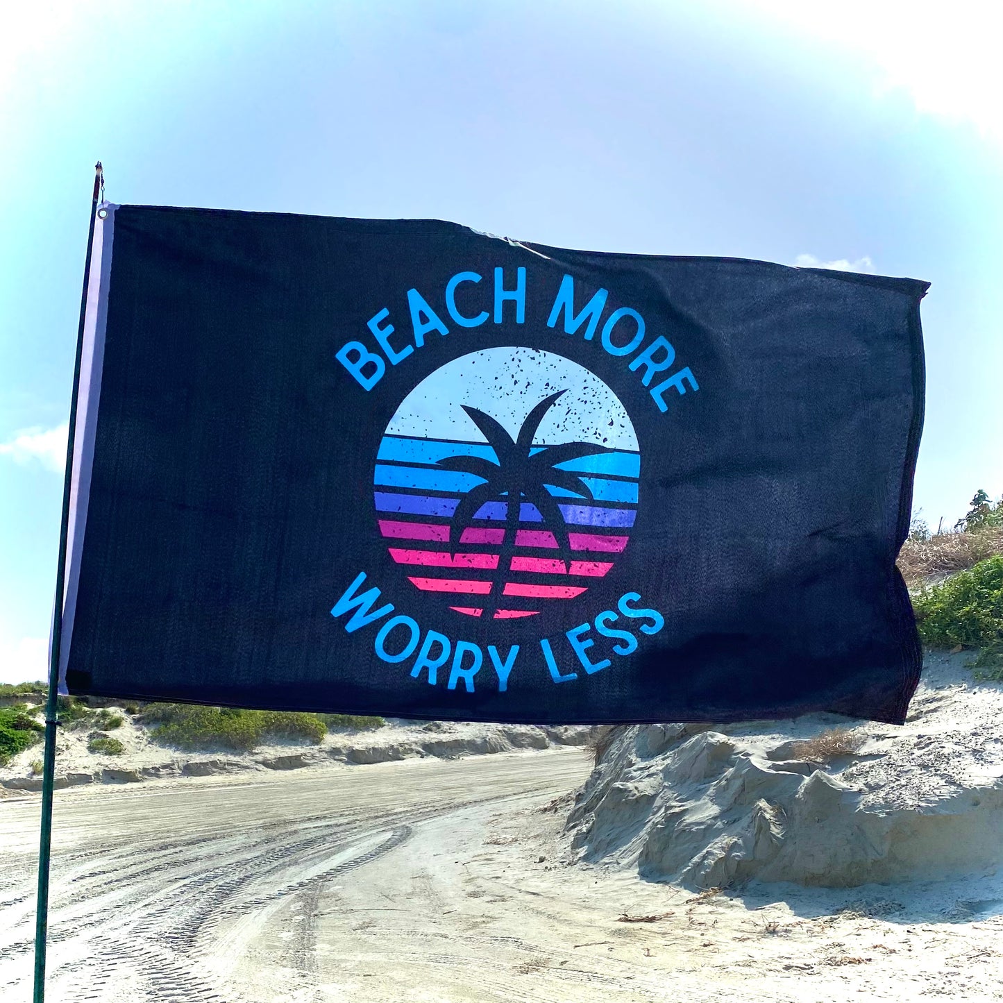 3x5 Flag - Beach More Worry Less