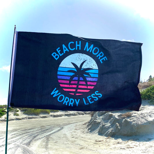 3x5 Flag - Beach More Worry Less