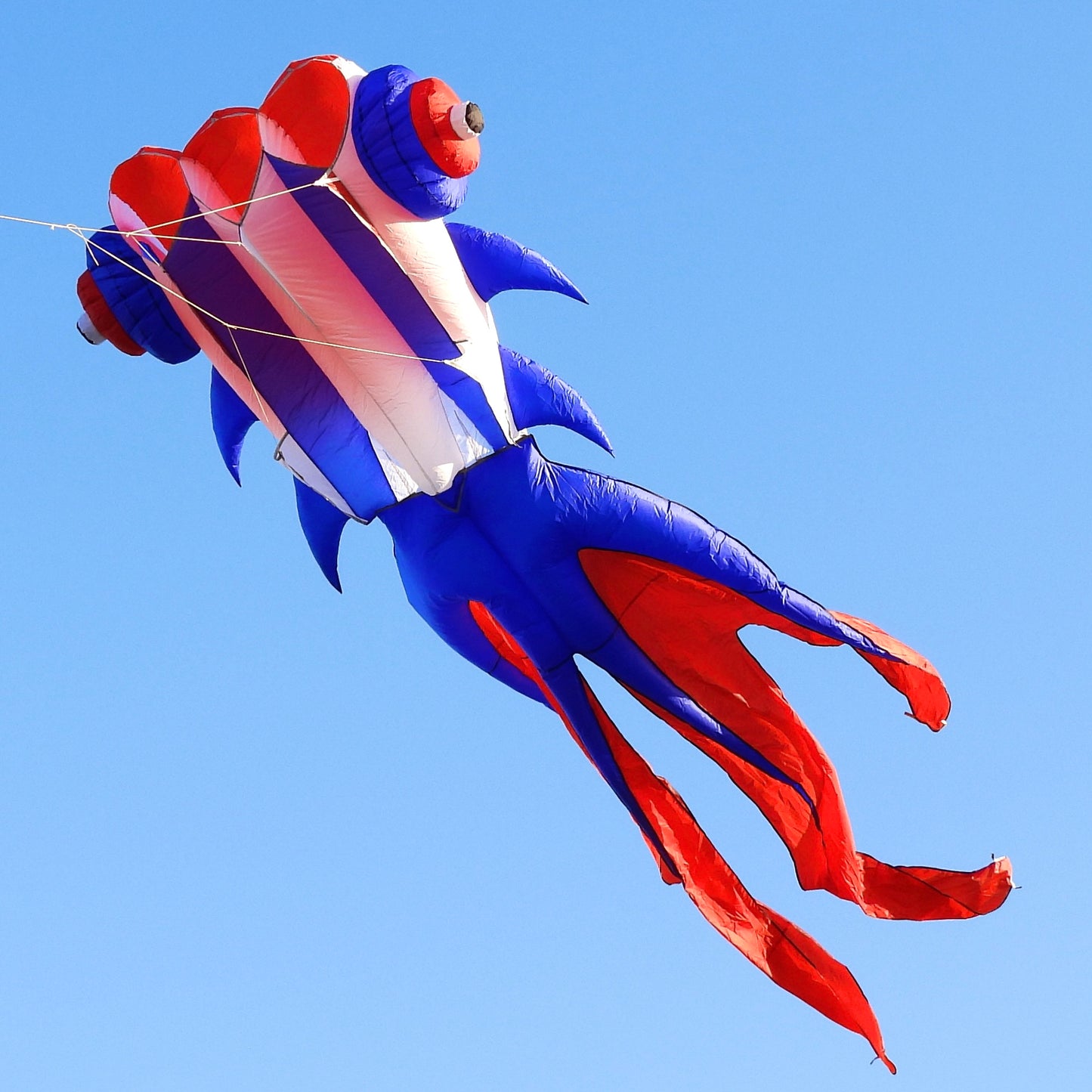 9m Goldfish Kite - Red, White & Blue