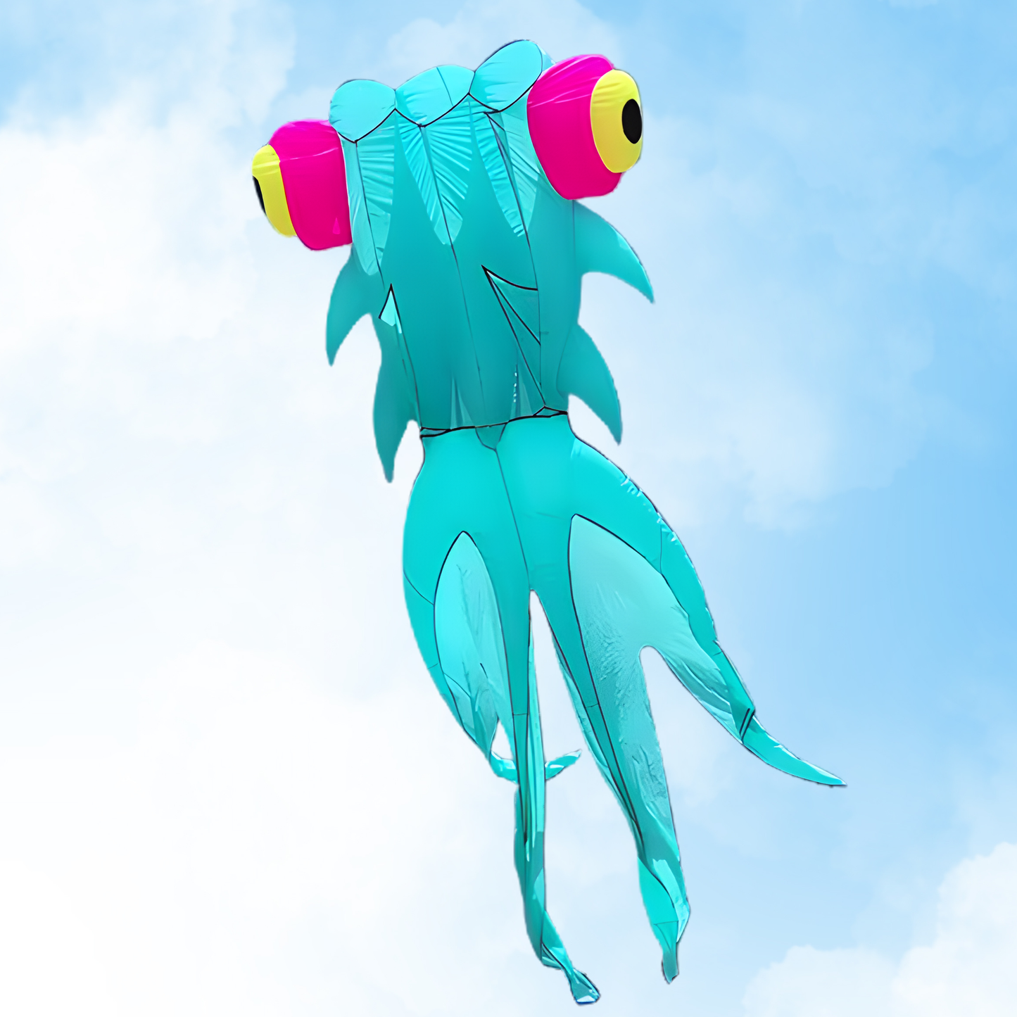 9M LED Goldfish Kite - Light Blue