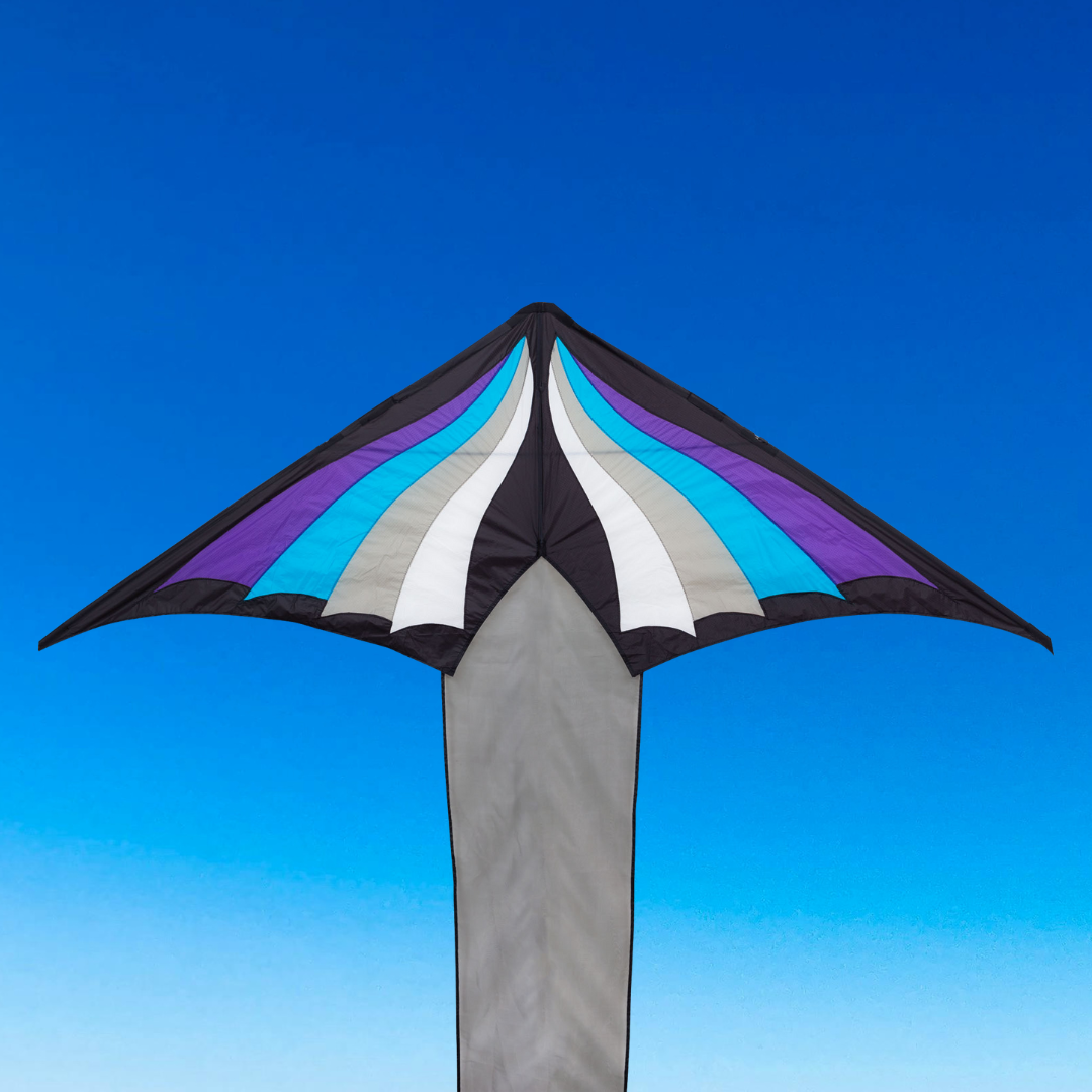 Colorful kite with a blue sky background