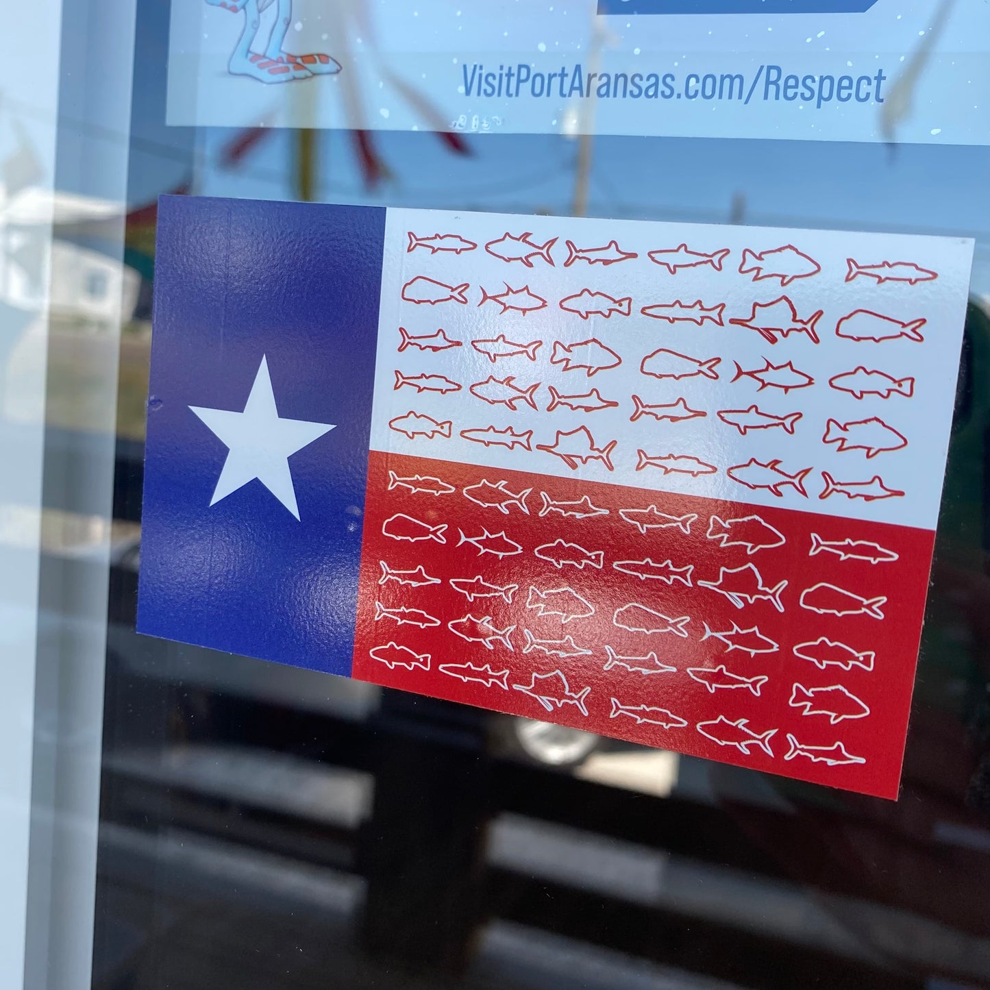 TX Fish Flag Decal Sticker