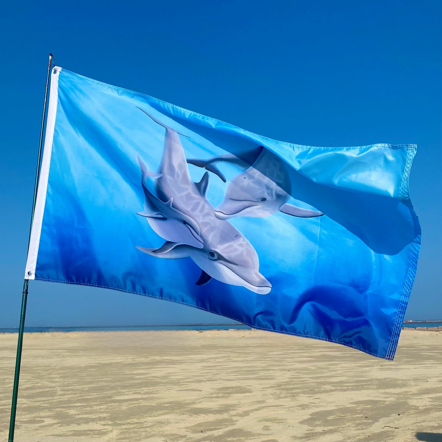 2x3 Flag - Dolphins Underwater