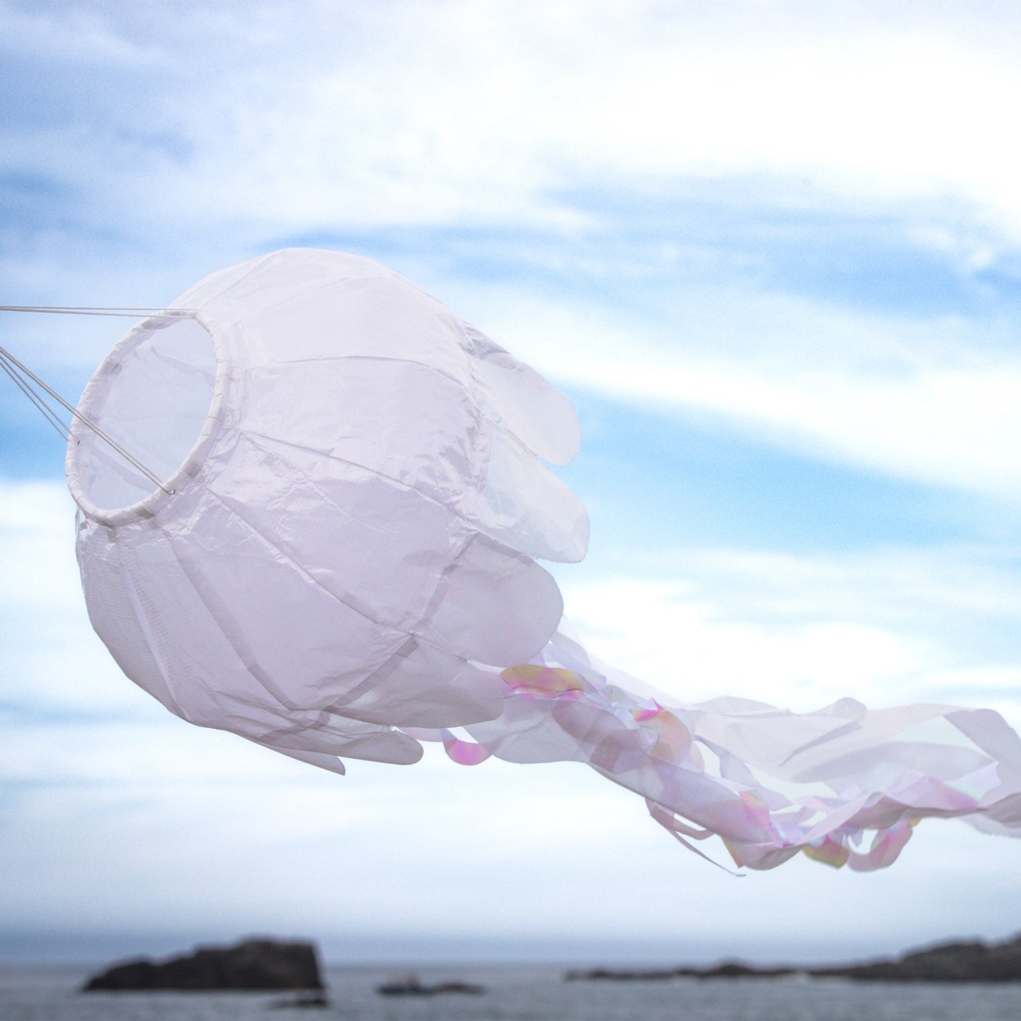 Jellyfish 3D Windsock - White Iridescent