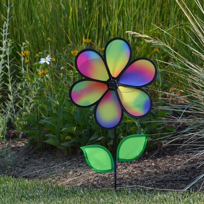 12" Flower Spinner w/ Leaves - Jewel