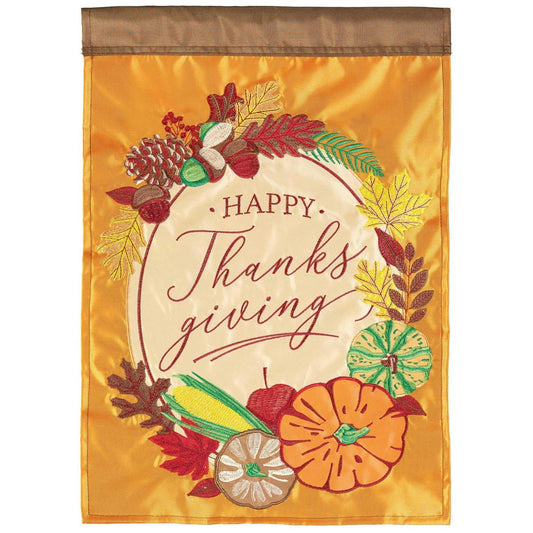 29''x42" House Flag - Fall Happy Thanksgiving Polyester