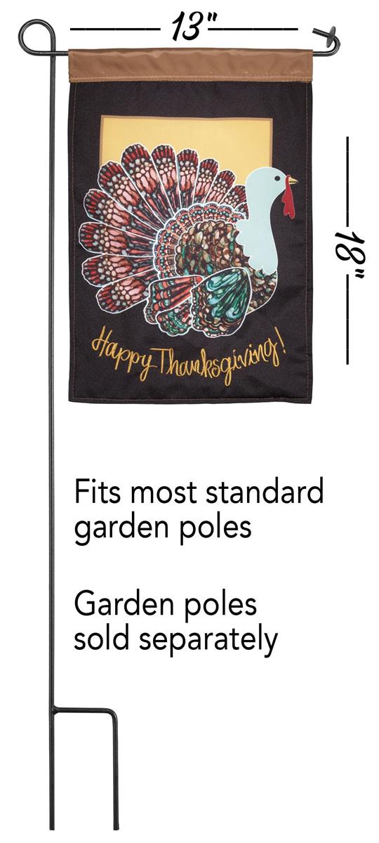 Garden Flag - Fall Turkey Give Thanks Polyester