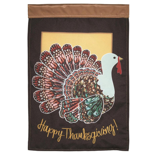 Garden Flag - Fall Turkey Give Thanks Polyester