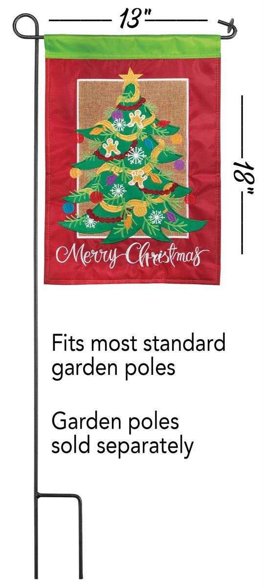 Garden Flag - Christmas Tree Red