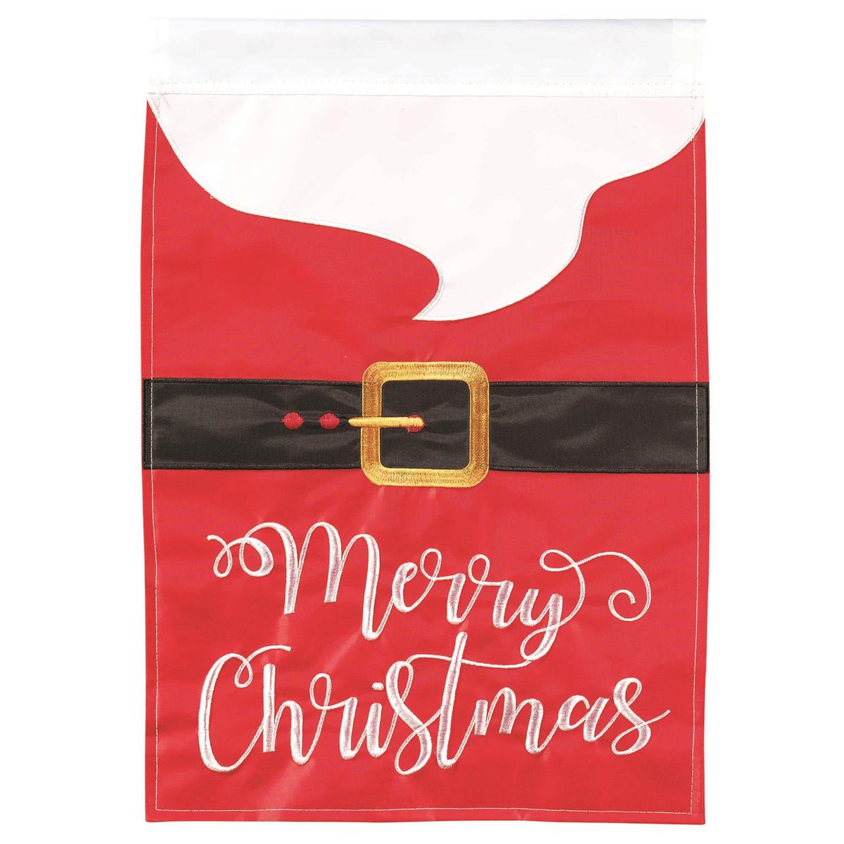 Garden Flag - Merry Christmas Santa Buckle