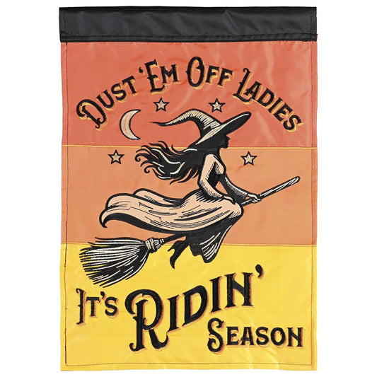 Garden Flag - Halloween Riding Season Witch Broom