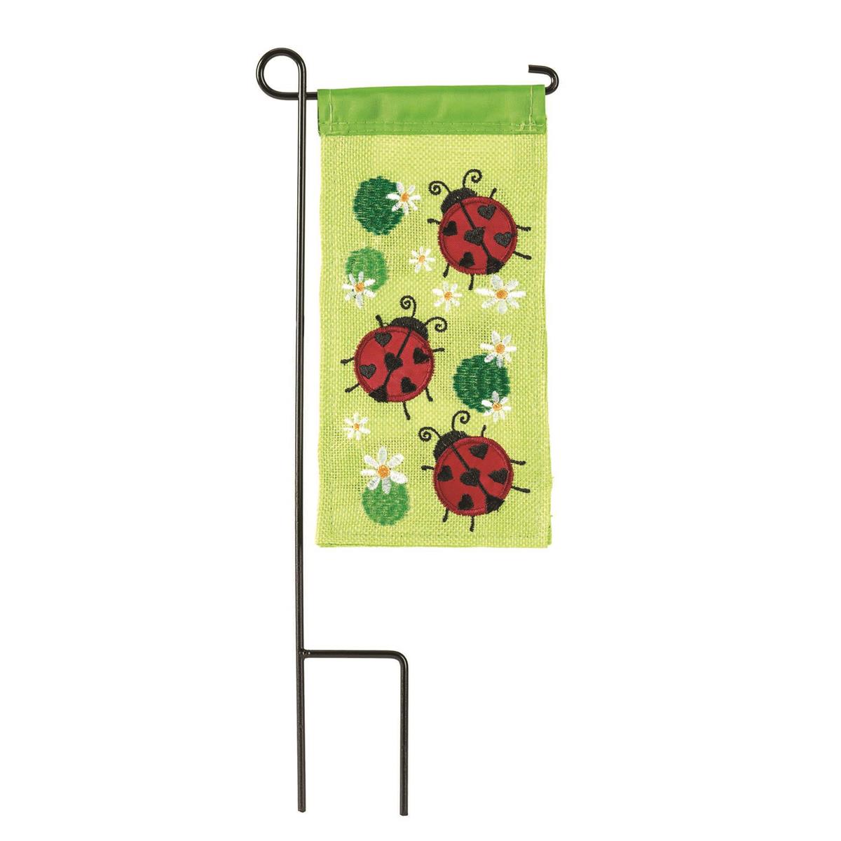 Mini Garden Flag - Ladybugs Burlap