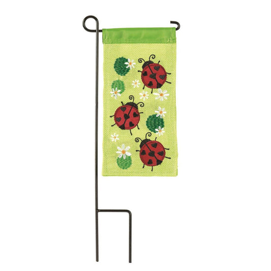 Mini Garden Flag - Ladybugs Burlap