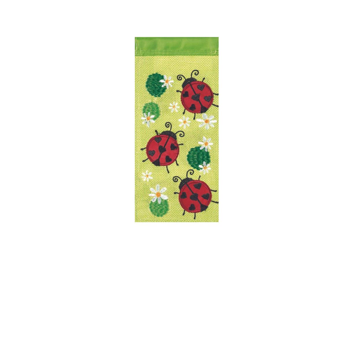 Mini Garden Flag - Ladybugs Burlap