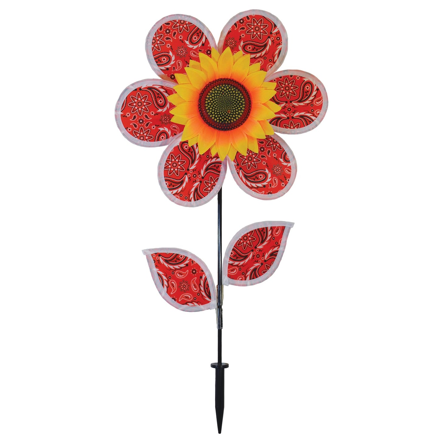 12" Sunflower Spinner w/ Leaves - Paisley