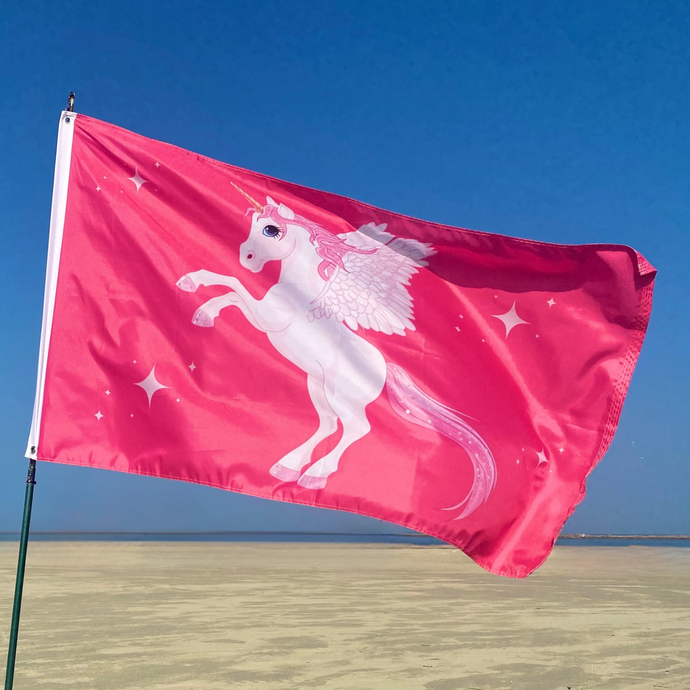 3x5 Flag - Pink Unicorn – Fly It Port A