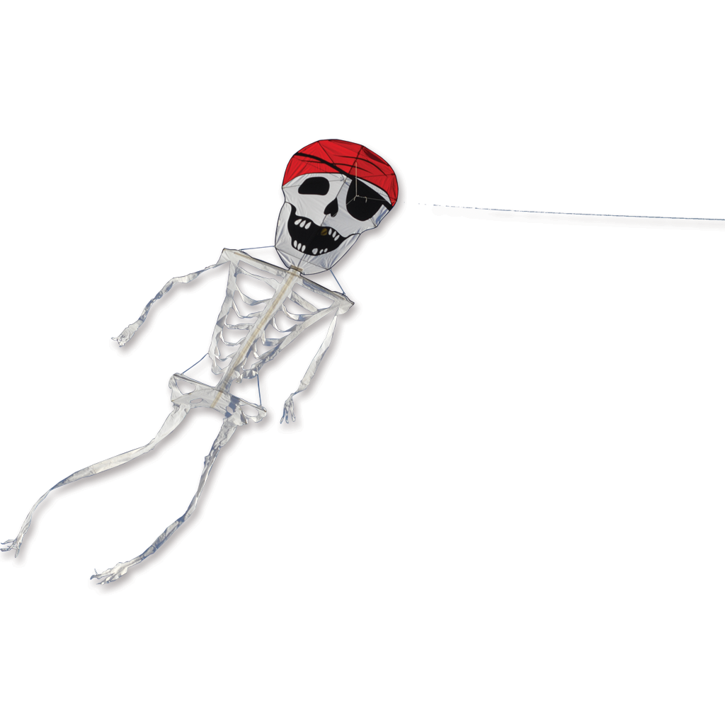 Skeletal figure with a red bandana on a white background