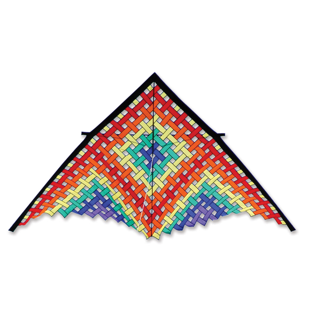 Colorful woven kite on a white background