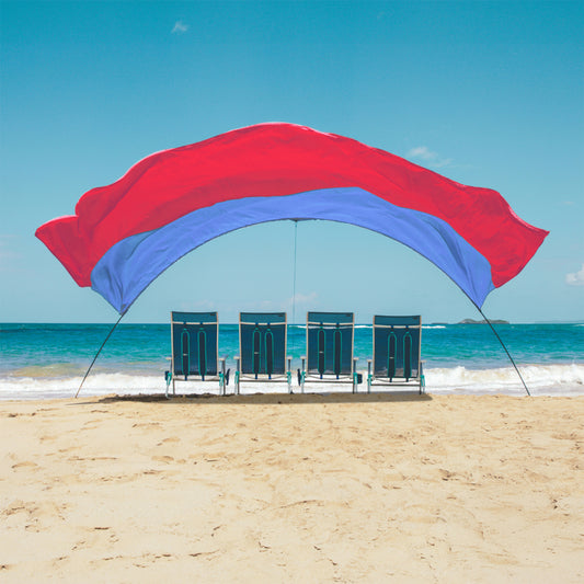 Classic Shibumi Shade® with Quiet™ Canopy + Wind Assist Bundle - Coral