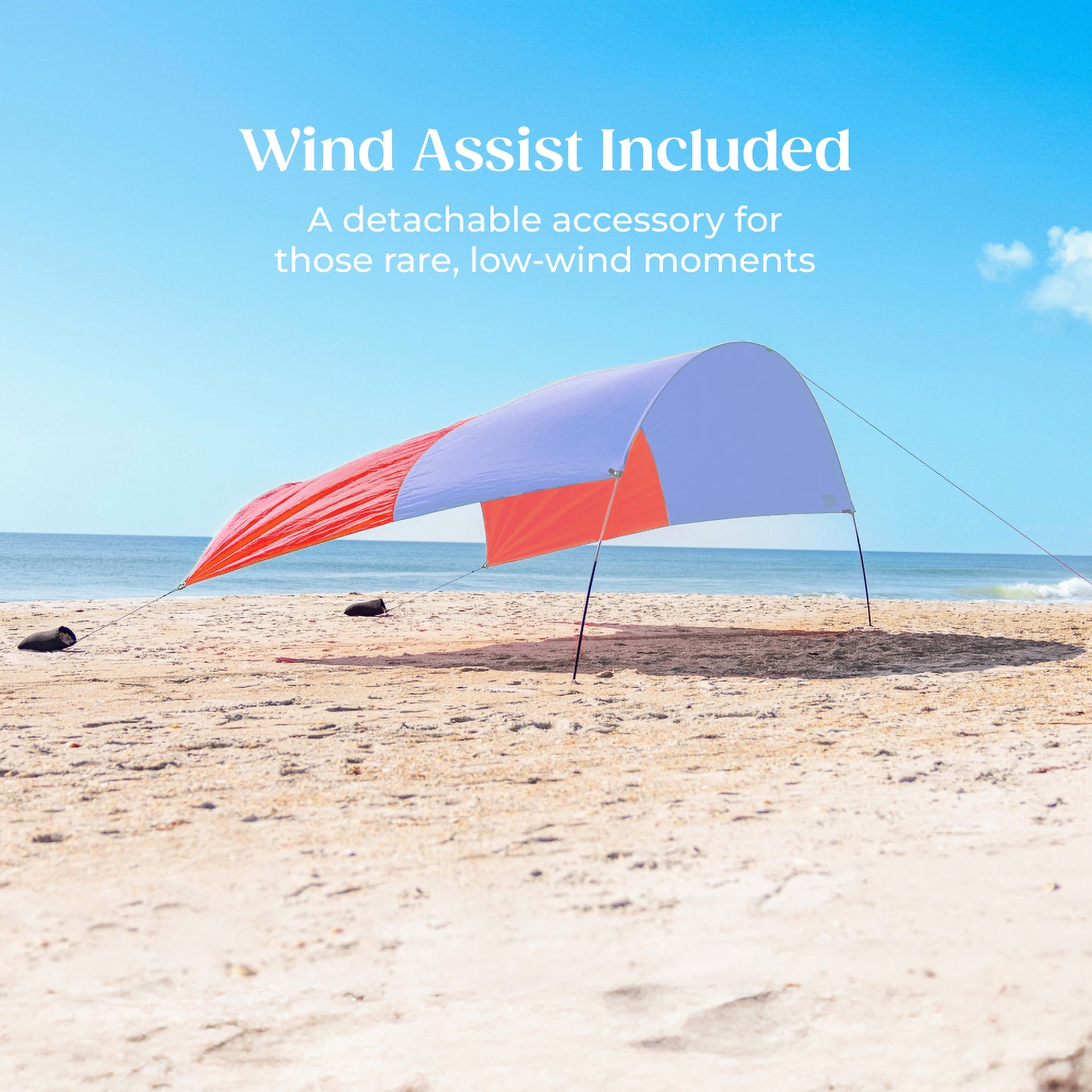 Classic Shibumi Shade® with Quiet™ Canopy + Wind Assist Bundle - Coral