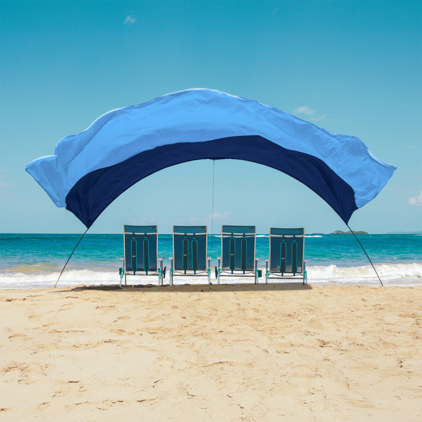 Classic Shibumi Shade® with Quiet™ Canopy + Wind Assist Bundle - Deep Water