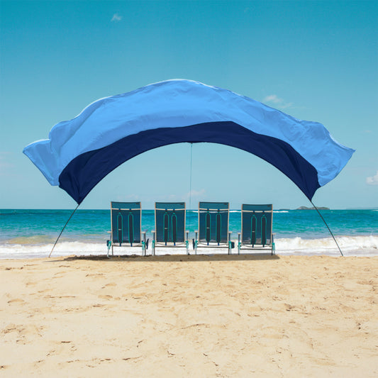 Classic Shibumi Shade® with Quiet™ Canopy + Wind Assist Bundle - Deep Water