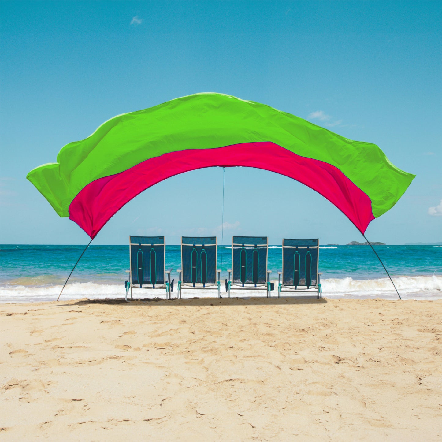 Classic Shibumi Shade® with Quiet™ Canopy + Wind Assist Bundle - Hibiscus