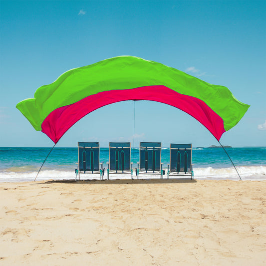 Classic Shibumi Shade® with Quiet™ Canopy + Wind Assist Bundle - Hibiscus