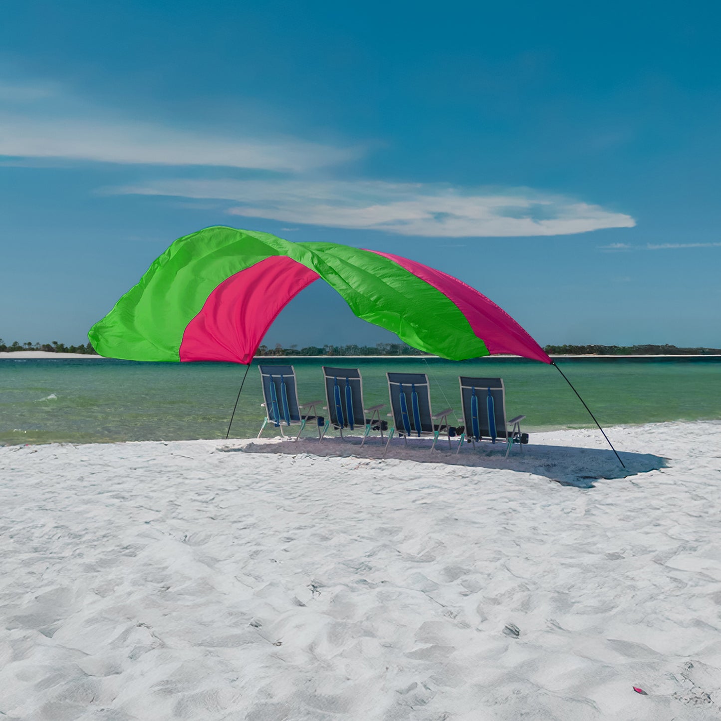 Classic Shibumi Shade® with Quiet™ Canopy + Wind Assist Bundle - Hibiscus