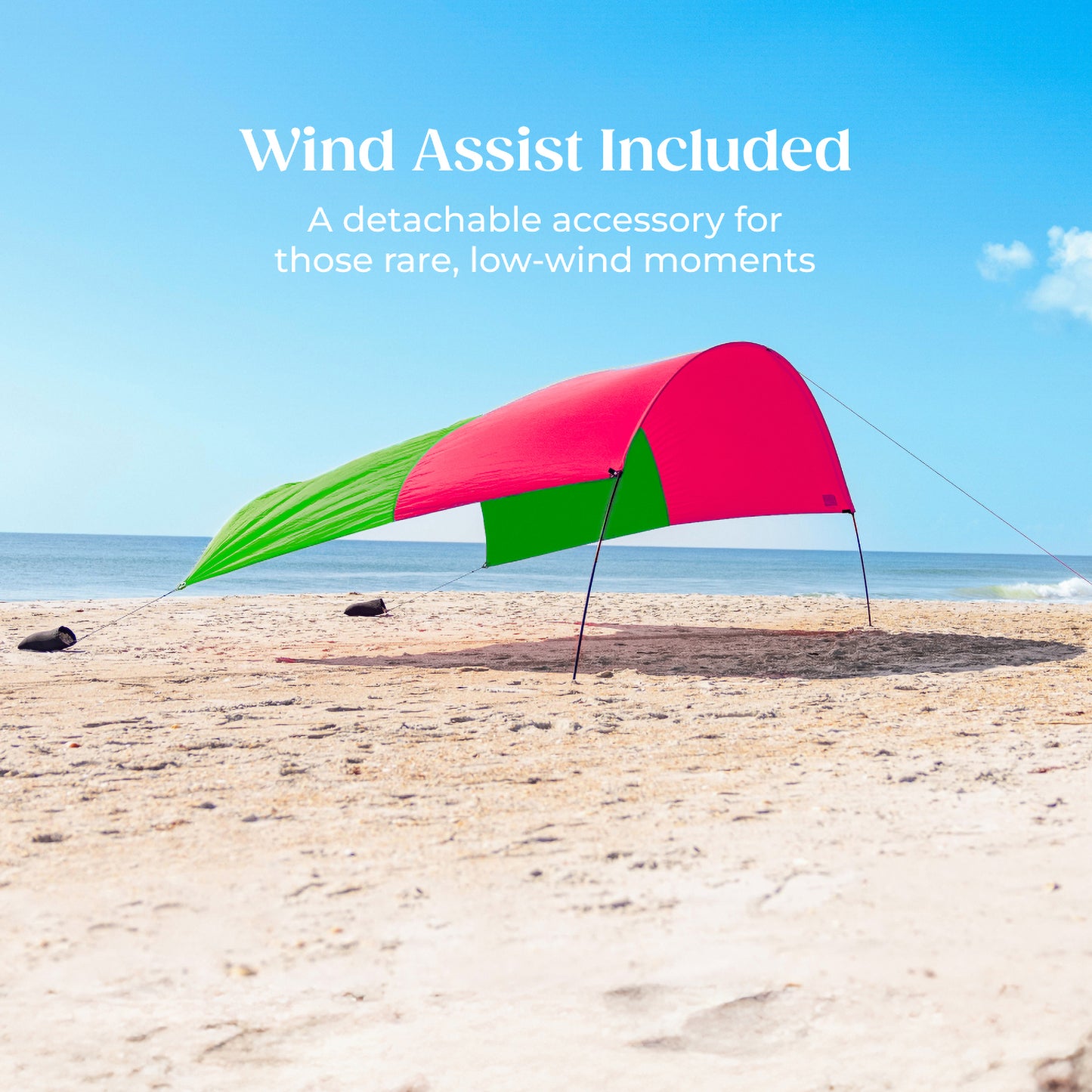 Classic Shibumi Shade® with Quiet™ Canopy + Wind Assist Bundle - Hibiscus