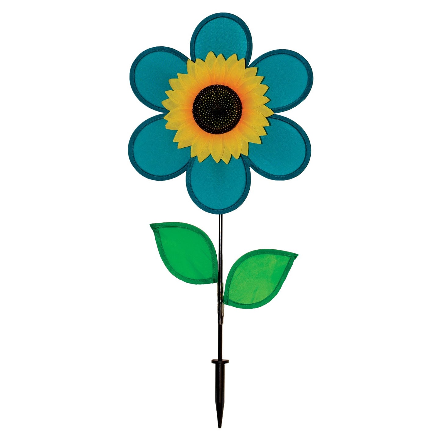 12" Sunflower Spinner w/ Leaves - Teal